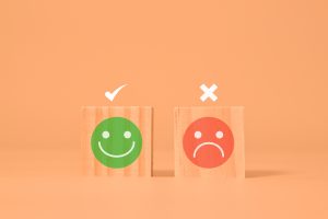 Smileys for customer satisfaction, product service evaluation, and feedback review